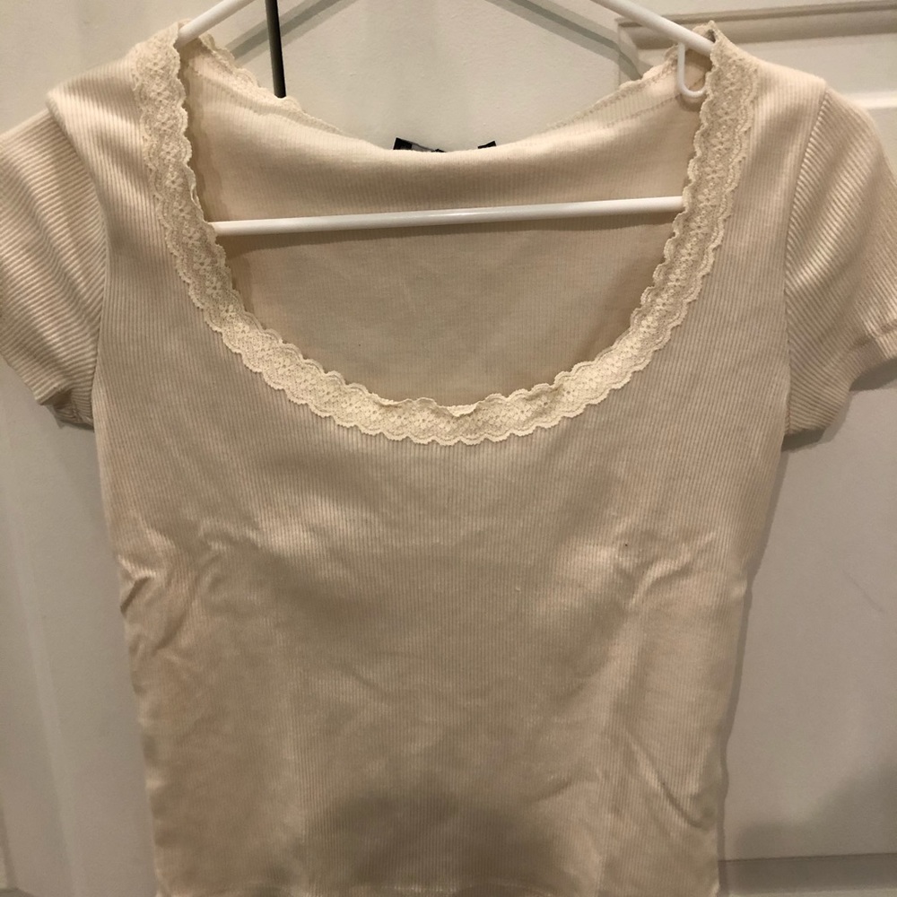 lace white crop top